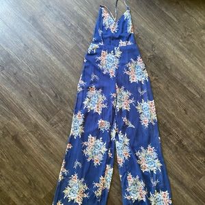 Shea Navy Blue Floral Jumpsuit